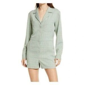 Treasure & Bond Sage Green Plaid Blouse